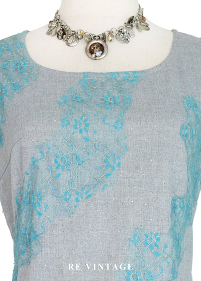 繁花詩篇 - 湖水藍精緻蕾絲背心3