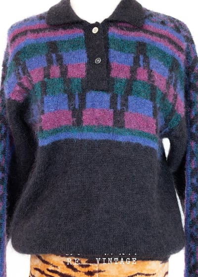 海馬毛桃粉藍可愛圖騰毛衣4