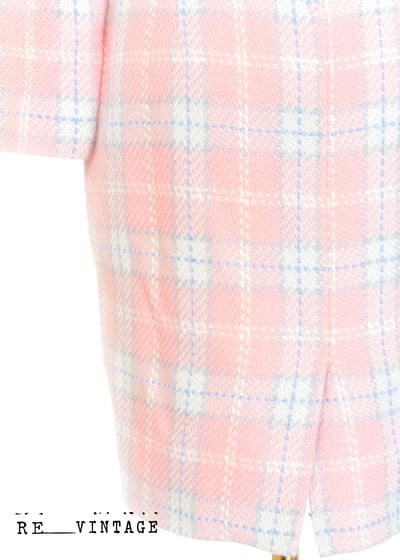 粉紅公主格紋毛料洋裝11