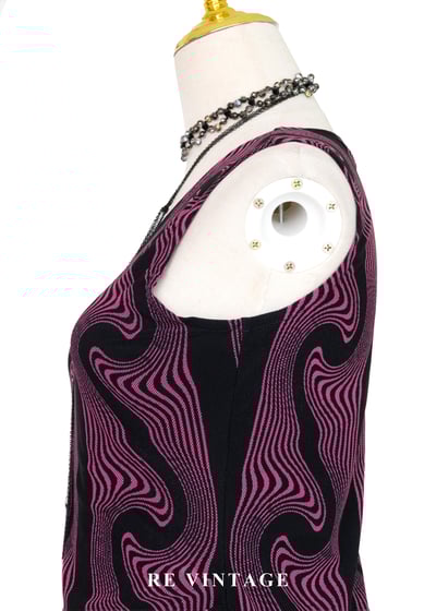 粉紅噪聲 - 迷幻波紋長版背心7