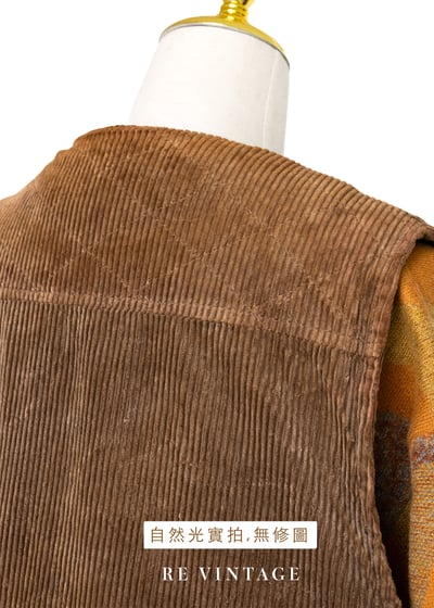 巧克力色燈芯絨帥氣背心13