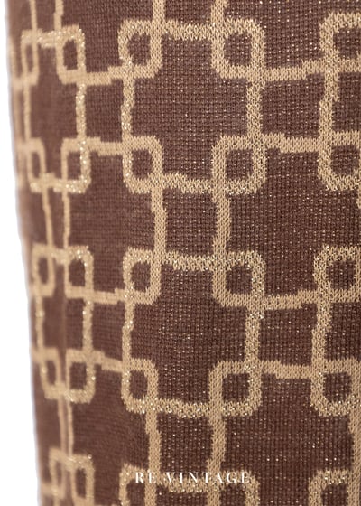 Double Print 咖啡棕薄款針織及膝裙（24-27"）11