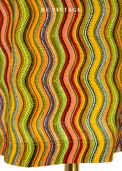 復古迷幻螢光波紋及膝裙(26")10