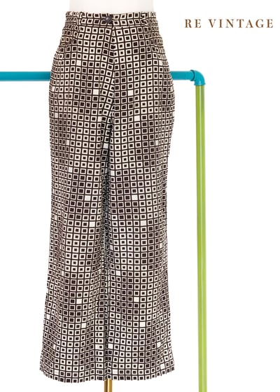 摩登復古迷宮格紋長褲（28"）1