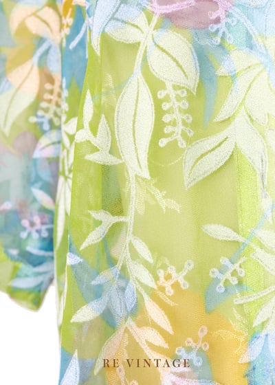 Green Glow 透膚花朵短袖襯衫8