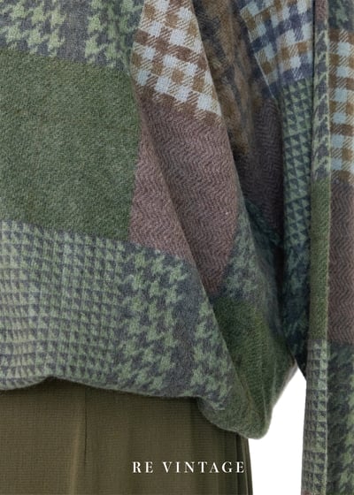 Courtyard 薄款寬鬆千鳥格紋套頭毛衣5