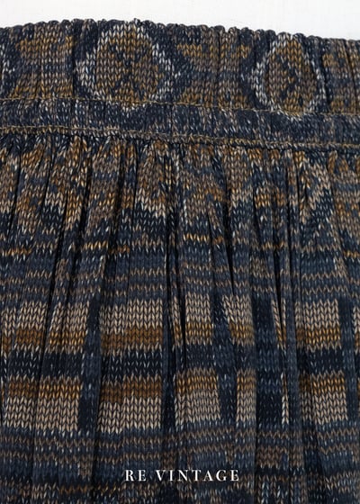 仿織品圖騰復古色長裙（24-34"）10