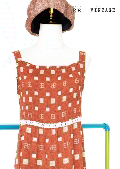 酒紅色小格紋甜美洋裝3