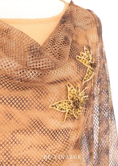 漂亮の暈染棕色網狀上衣6