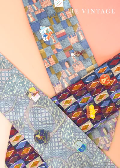 彩色Poker方塊領帶3