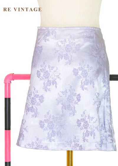 套裝短裙 - 淡雅夢幻冰紫色花卉圖騰短裙 (26")6