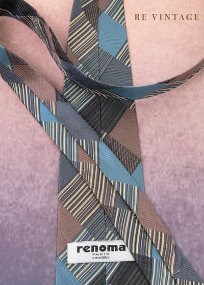 格與線幾何拼接個性領帶6