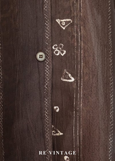 咖啡棕文青小幾何圖騰襯衫6