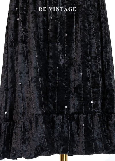 無聲流星黑絨迷你洋裝14