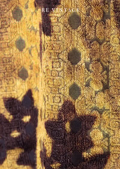 Yellow Brown Gradient 漂亮燒絨小花洋裝/長版背心17