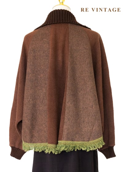 可可暖調落肩飛鼠袖設計感毛衣12