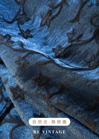 藤蔓藍光銀河優雅細肩帶長洋裝15