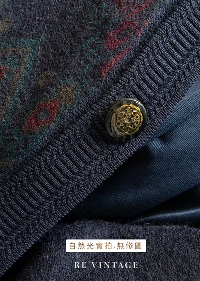 Dark Navy 圖騰毛料針織背心14