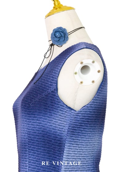 Blue Light in Motion 織紋藍染迷你洋裝11