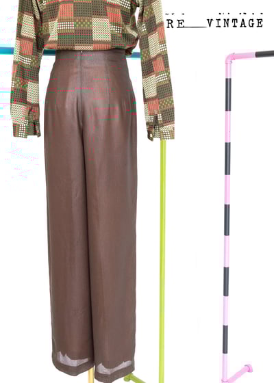 亮亮巧克力慕斯高腰寬版長褲11