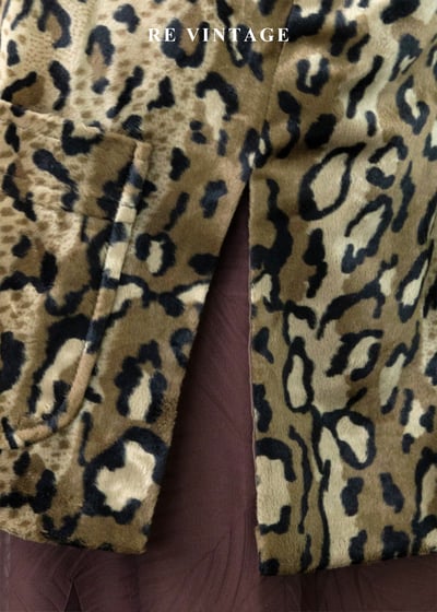 綠棕色野性豹影絨布寬版背心9