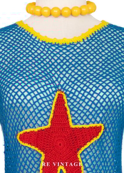 塗鴉星星毛線網狀上衣4