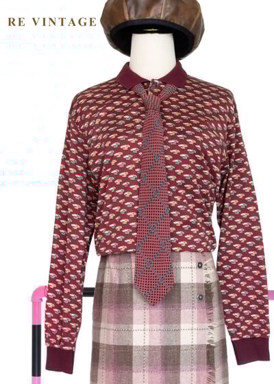 櫻桃紅汽車雙胞胎長袖上衣1