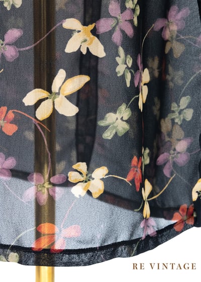 文藝小花透膚細肩帶長洋裝8