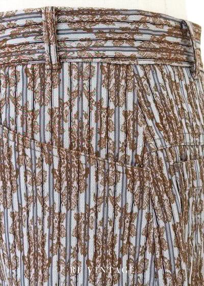 雙印花古典氣質中腰直筒褲（25"）7