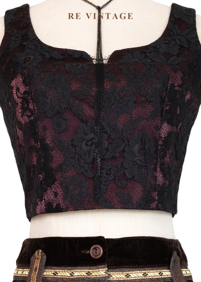 暗夜玫瑰蕾絲短版背心4