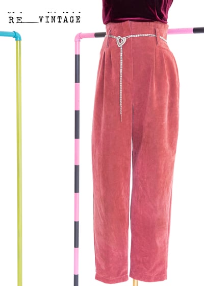 高腰暖桑椹粉哈倫褲（水蜜桃手感）1