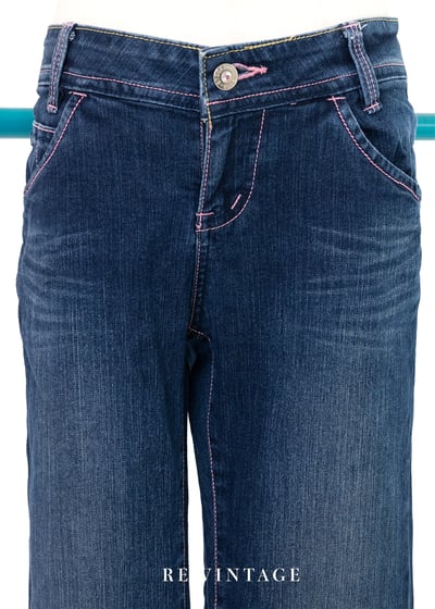 粉紅甜心低腰牛仔喇叭褲5