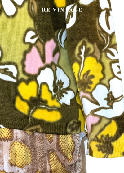 幻彩大花野性花園薄款針織毛衣12