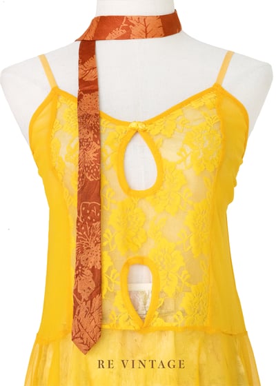 耀眼雙洞の橘黃蕾絲背心3