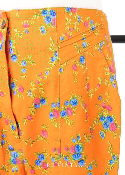 亮橘子色藍玫瑰高腰小腳褲（24"）5