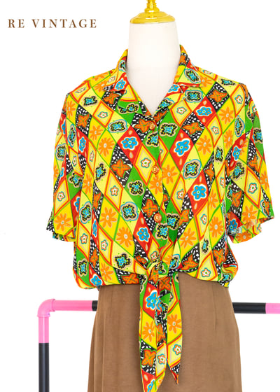 嘉年華夏日拼圖短版上衣1