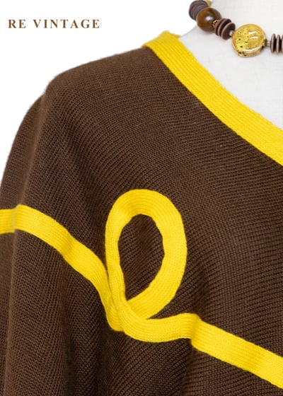 巧克力檸檬黃飛鼠袖調皮針織毛衣7
