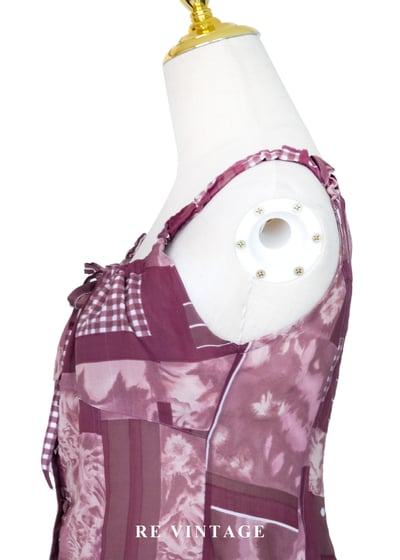 暖陽櫻桃花園 -碎花格子拼接背心8