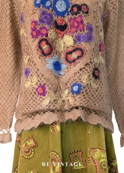 繁花夢境立體勾花針織毛衣3