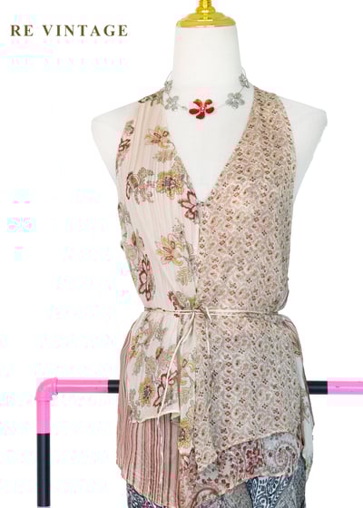 燕麥紅花卉迷人削肩背心8