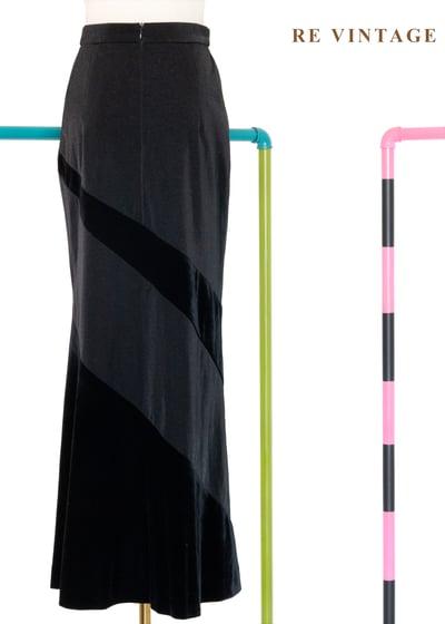 深邃層次流動弧形高腰長裙（24"）8