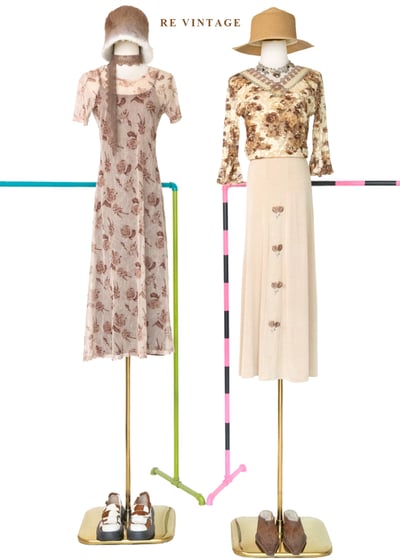 立體鬱金香大地色長裙（24-26"）2