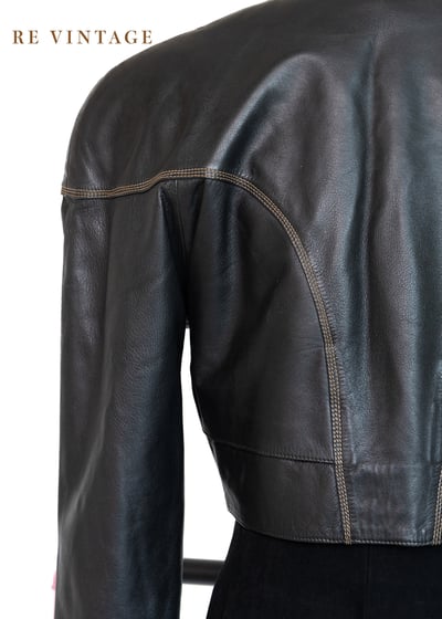 西班牙製 - 帥氣短版皮革外套10