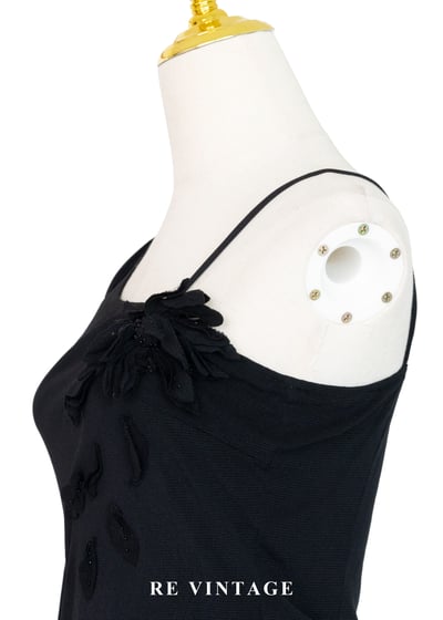 夜色交響曲 - 立體花卉不對稱細肩帶背心8