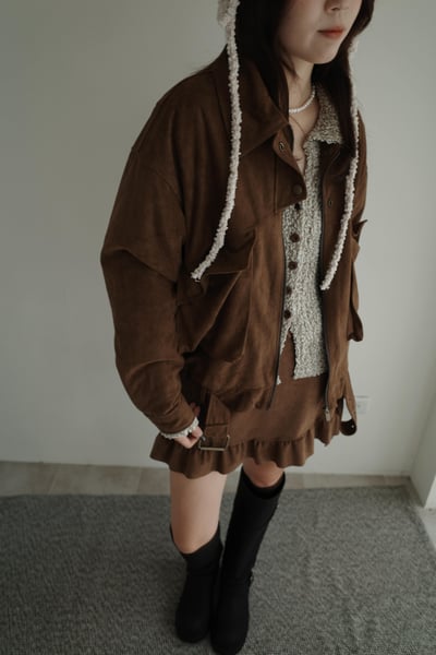 (推薦）大勢麂皮設計雙口袋外套5