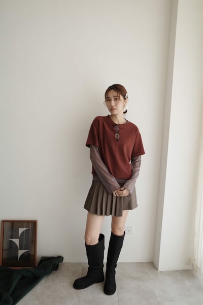 〖今年大勢〗時髦扣環霧面麂皮寬管靴5