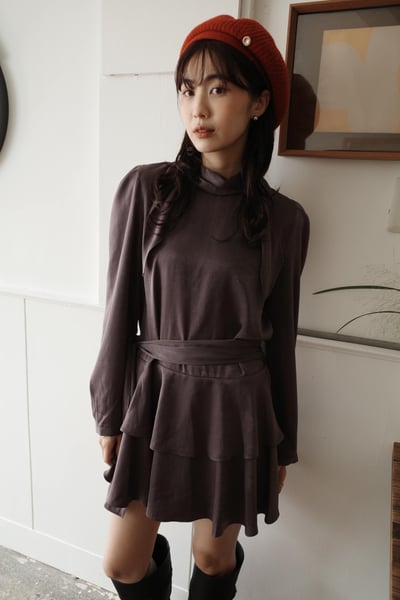 磨毛光澤質感綁帶蛋糕洋2