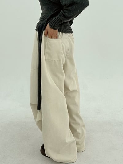 廓形燈芯絨車線工裝褲7