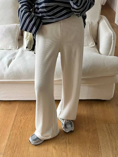 !! 舒服神褲 ! 軟Ｑ直腿坑條舒服褲4