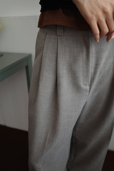 雙打摺織紋挺版西褲3